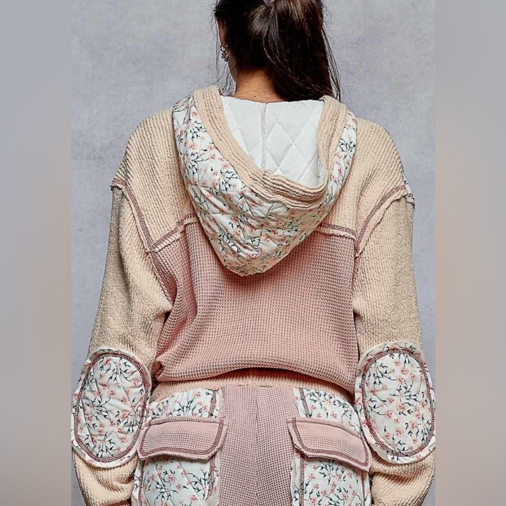 POL “ Chicago 6 “ POL Quilted Thermal Jacket and pants Set Pink Floral - Picture 4 of 4